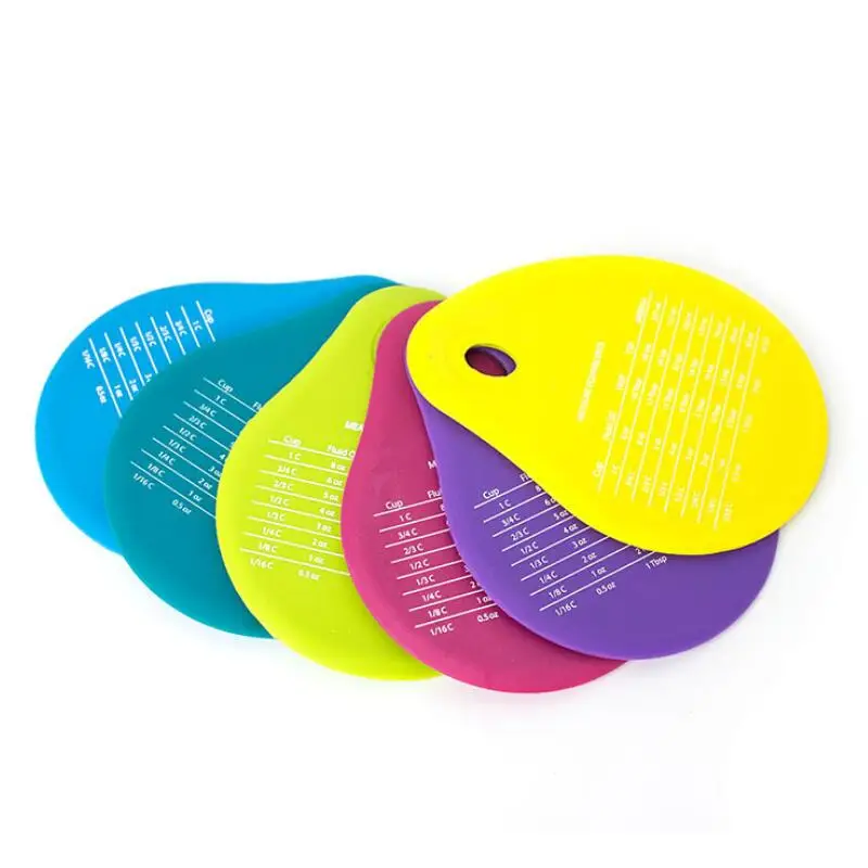 Durable Silicone Kitchen Dough/Bowl/Pan/Dish Scrapers with Measurements