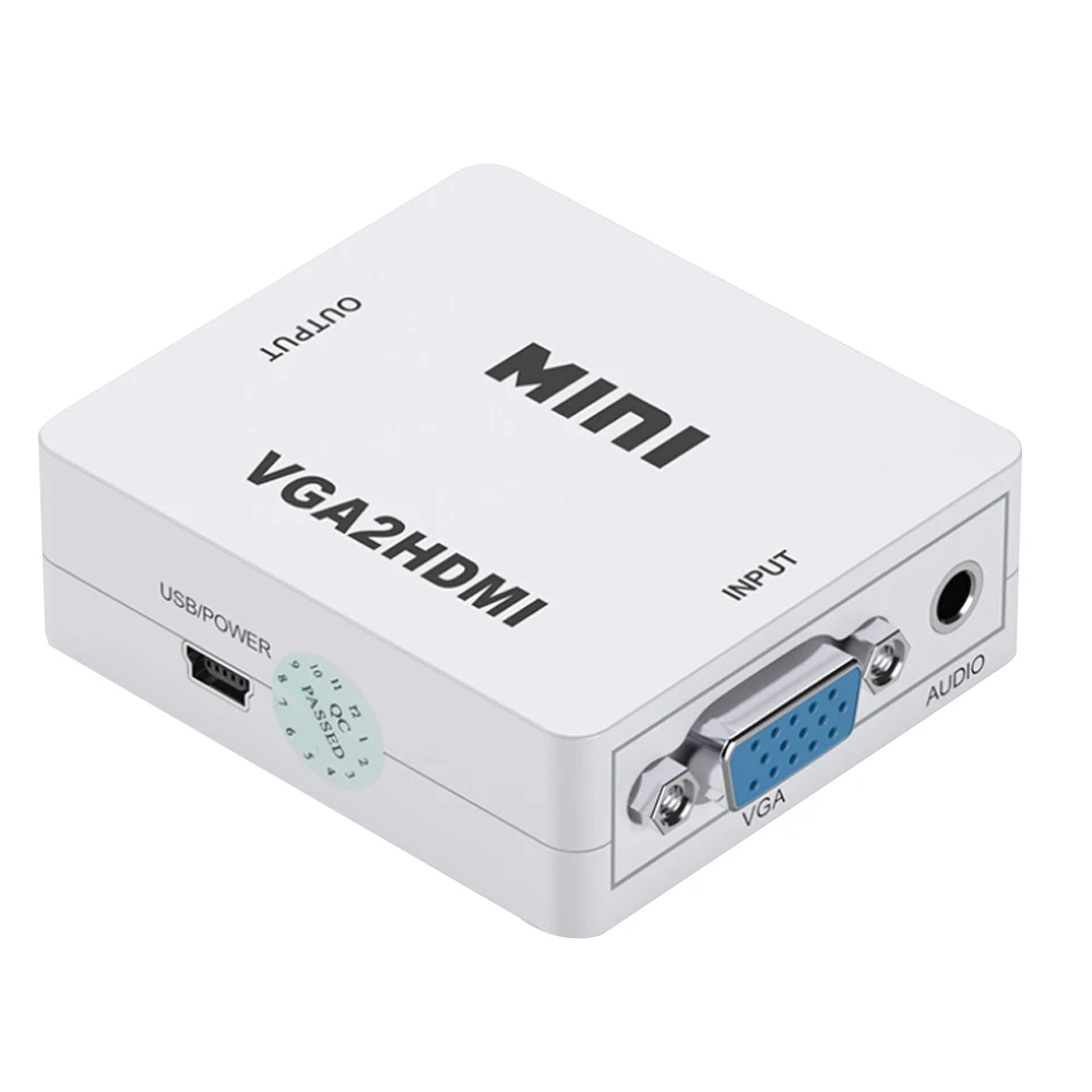 Factory Price Portable White Black Box HDMI2AV OEM 1080P HD HDMI/VGA/AV Converter for HDMI VGA2HDMI Video Converter