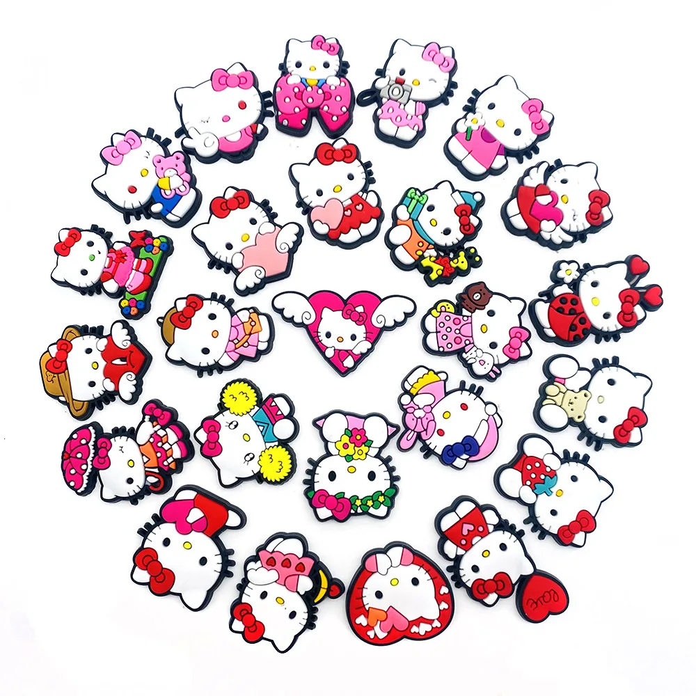 2024 cartoon Sanrioed Hello kittyed HK designs pvc shoe charms custom charms for Shoe decoration