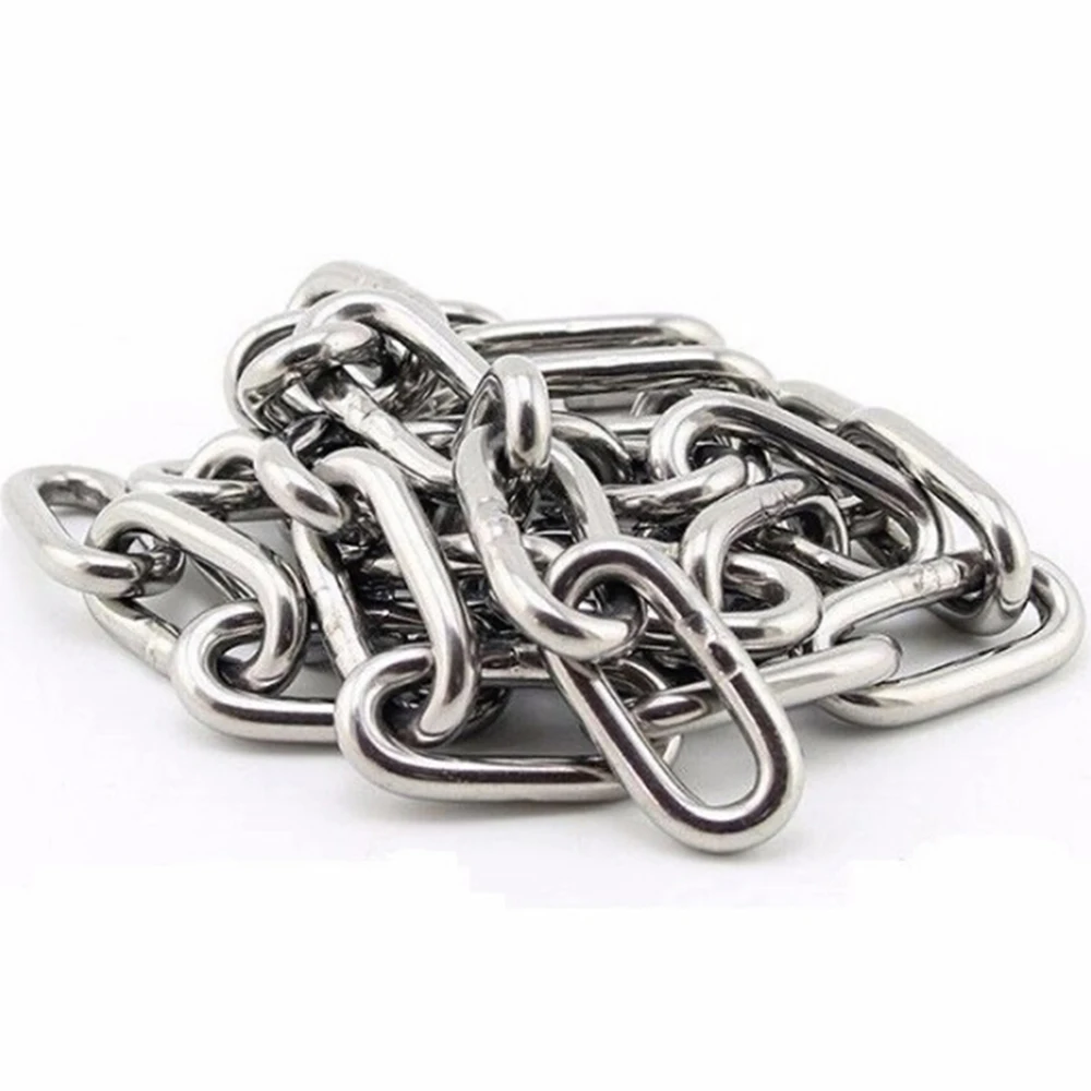 316 Stainless Steel Chain Customization Long / Short Round Link Chain Marine Ship Anchor