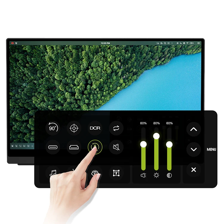 Portable Monitor - 15.6 Inch  Touchscreen 1080*1920 Auto-Rotating FreeSync Frameless USB-C Computer Display with