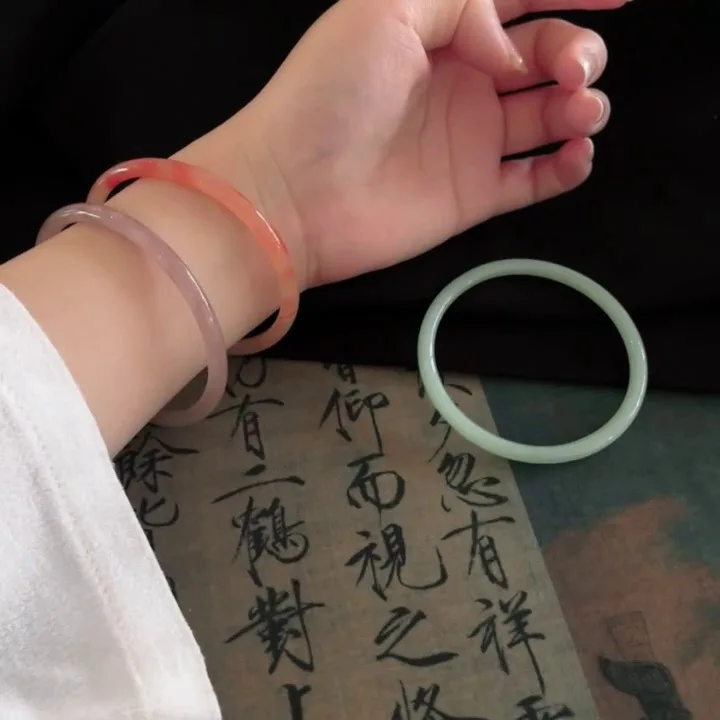 Glass Imitation Jade Bracelet Wholesale Thin Bracelet Jingle Jingle Bracelet Han Chinese Clothing Accessories Bracelet