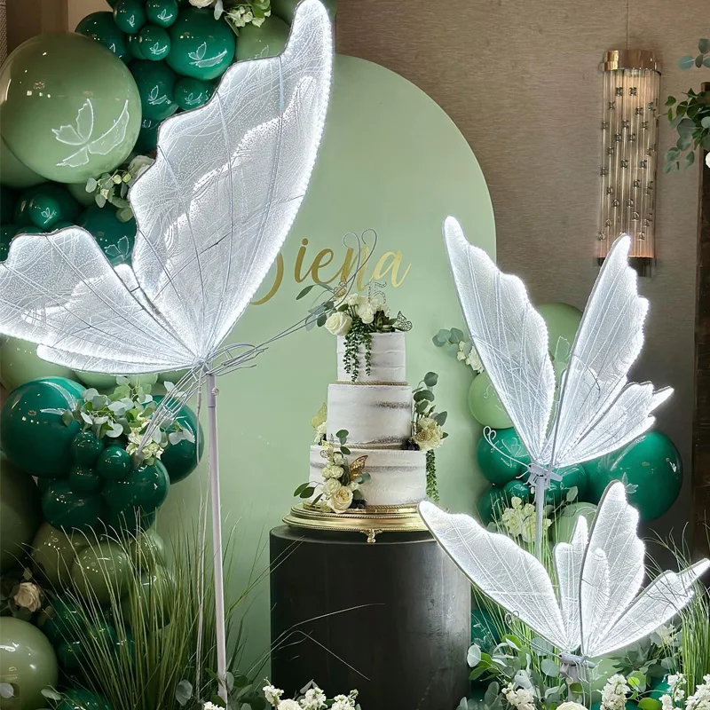 GJ-WL001-05 Wholesale  adjustable led light butterfly wings light stand decoration for wedding butterfly lights