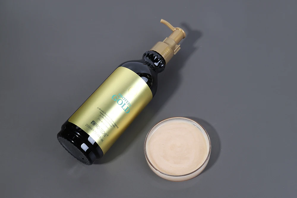 Salon Use 1000ml Brazilian keratin protein treatment hair straightening gold protein for Arabic Africa Hair