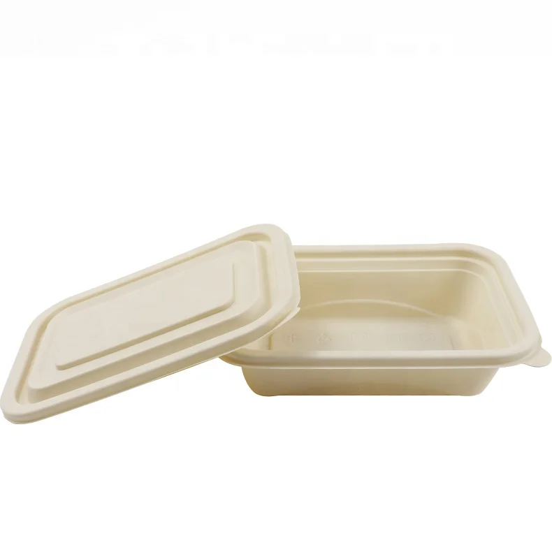 biodegradable 500ML cornstarch lunch food boxes takeaway packaging to go food containers disposable tableware