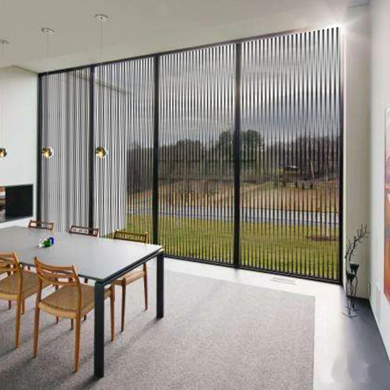 Black Short Thin Stripe Pattern Gradient glass window film