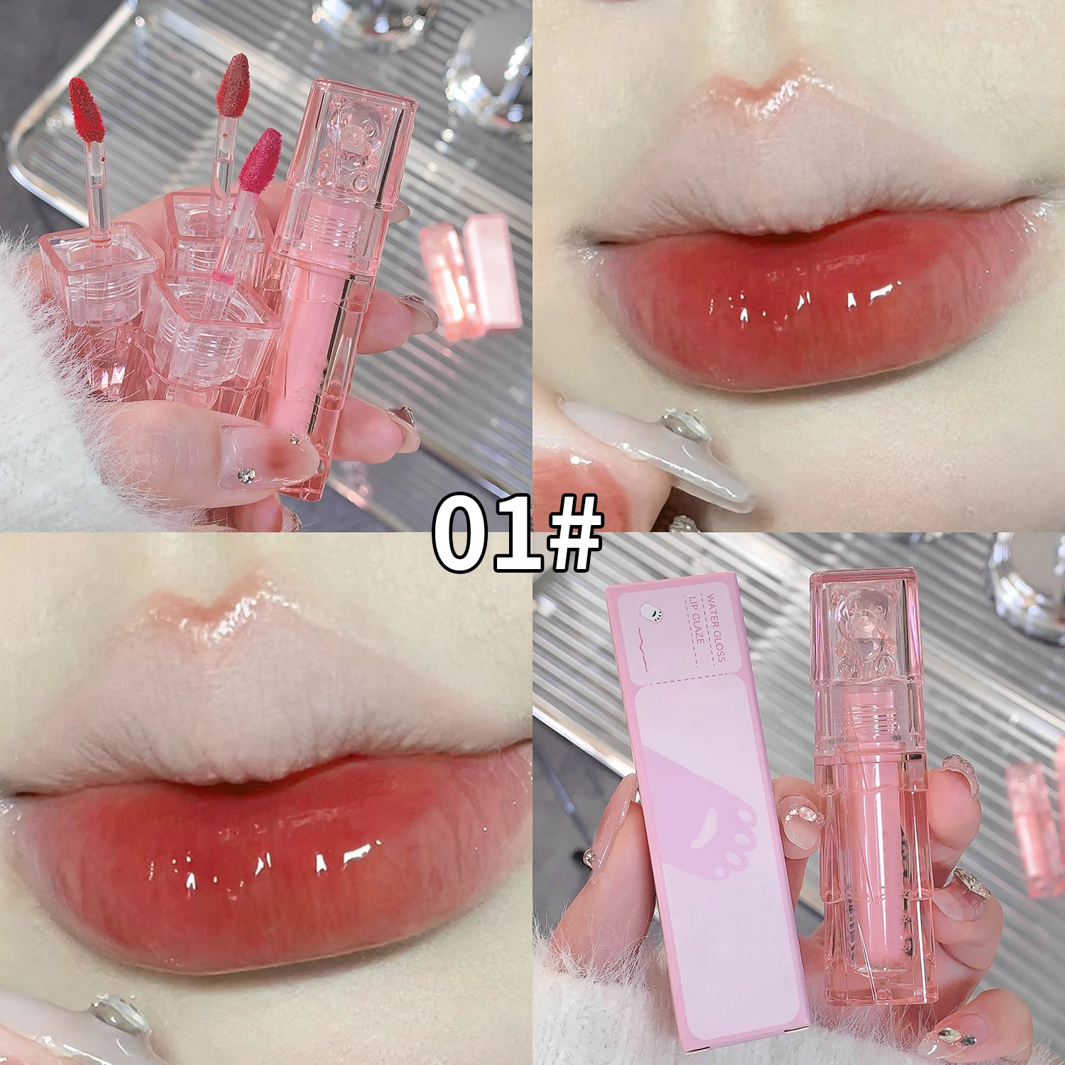 OEM Watery long-lasting moisturizing lip gloss Waterproof Stick Lip Balm Jelly liquid Lipstick Private Label Liquid Lipstick