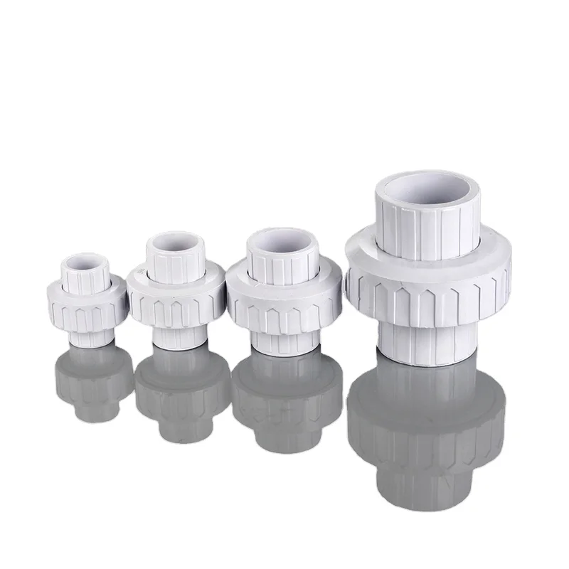 PVC Union Plastic Pipe Fitting NPT Thread Forging Casting Technics Weld Connection Various Sizes 110mm 12mm 50mm 30mm 20mm BSPT