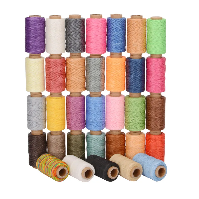 high quality 0.8mm wax thread 50m waxed thread waterproof waxed thread leather for sewing shoes