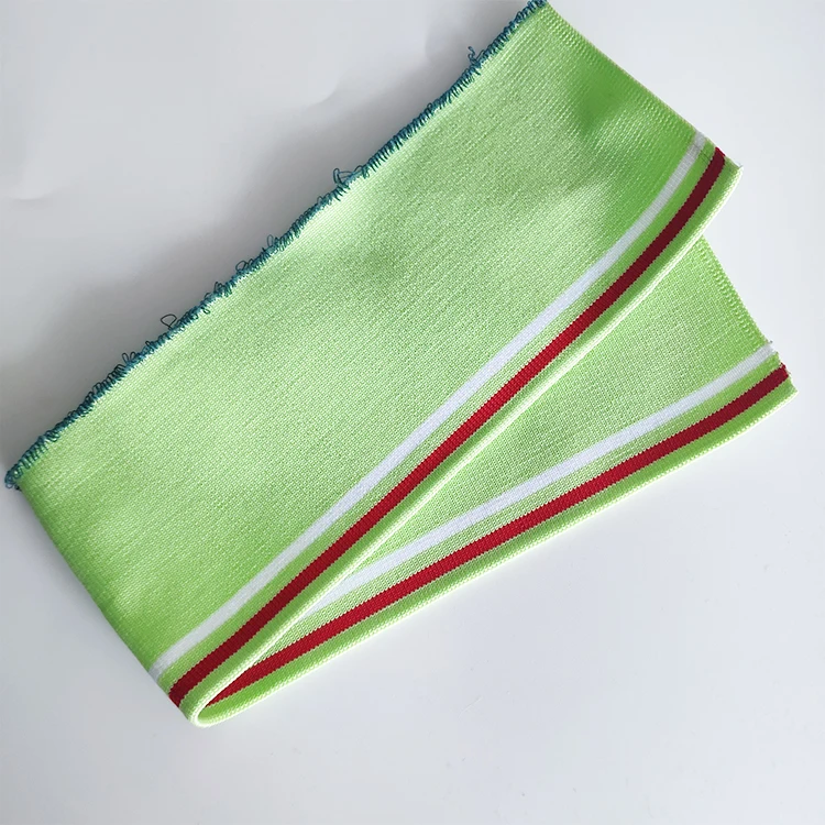 Custom 1X1 Polyester-spandex Knitted Rib Collar and Cuff Be Used for Jacket Striped White and Green T Shirt Mint Green Dress