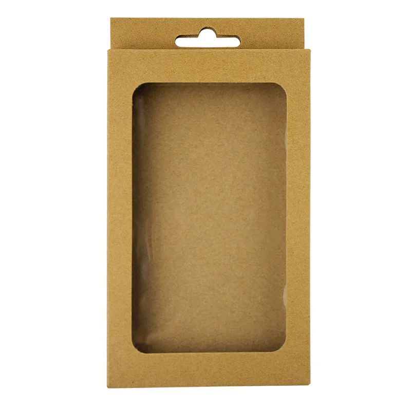 Custom Logo Printing Embossed Window Recycled Kraft Paper Electronic Folding Packaging Box