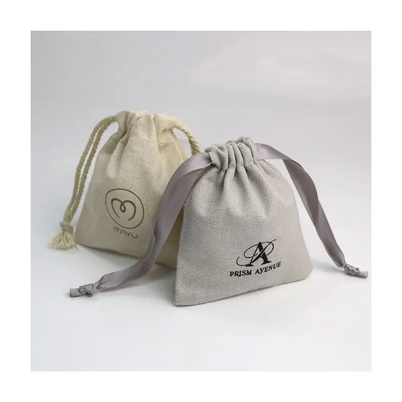 Customized Cotton Gift Bags Cloth Dustbag For Shoes Canvas Draw String Handbags Drawstring Storage Bags Dustproof Jewelry Bags