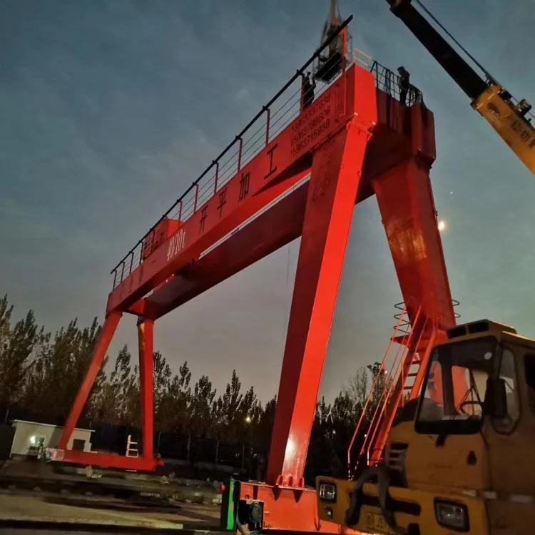 50 M 500 Ton Twin Beam Overhead Bridge Crane with Double Trolley Grab Bucket Magnet Core Motor Component Available for Sale
