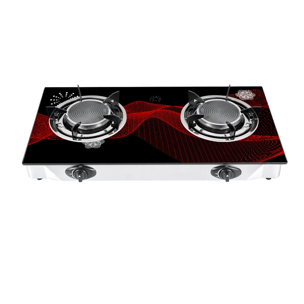 Explosion-proof Glass Indoor 2 Burner infrared gas stove Gas Cooker Glass Top Gas Stove