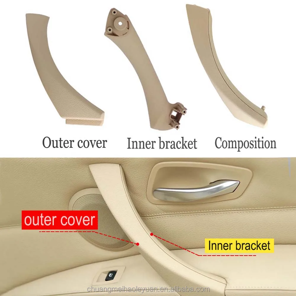 Car Inner Handle Interior Door Panel Pull Trim Cover Gray Beige Black left Right For BMW 3 series E90 E91 316 318 320 325 328