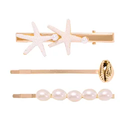 Новинка 2019, модные заколки для волос в виде ракушек для женщин и девушек, корейские заколки для волос, аксессуары, наборы заколок для волос с искусственным жемчугом