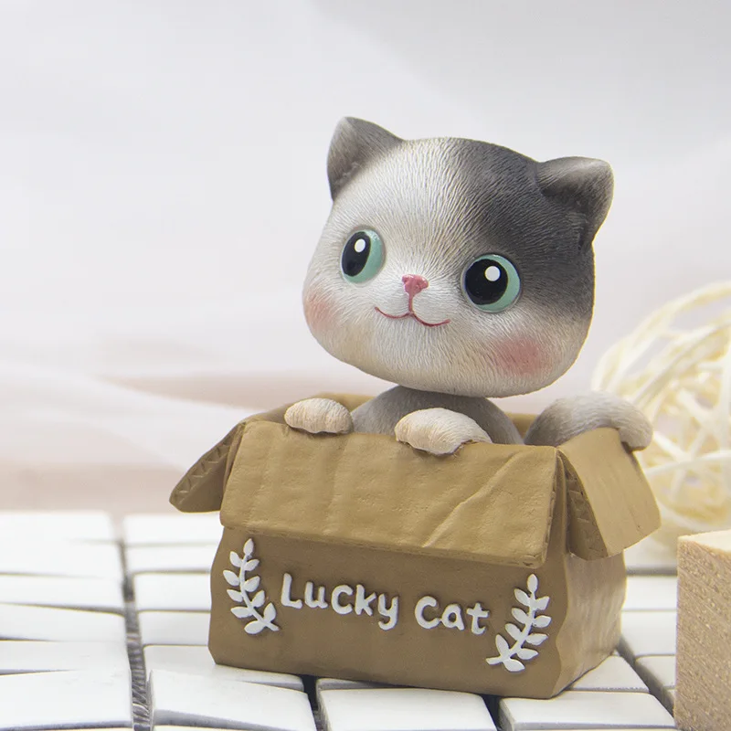 Lucky Cat  Shake Head Cute Cat Latest Car Accessories Decoration Car-Styling Auto Shaking Toys Resin ornaments