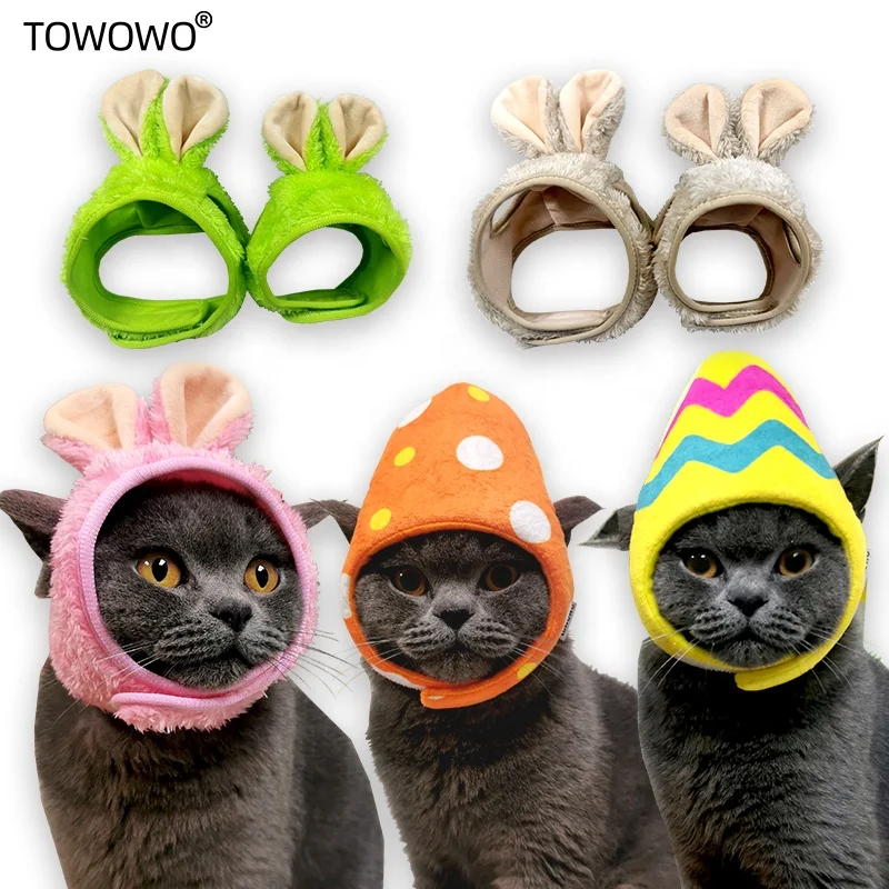Cute Soft and Comfortable Pet Accessories Headwear Cute Costume Easter Egg Rabbit Hat Ear Cat Dog Party Costume