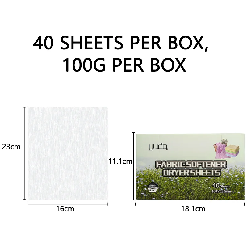 Fabric Softener Dry Sheets Manufacturer Remove Clothes Wrinkles Static Control Laundry Softener Sheet for Tumble Dryer