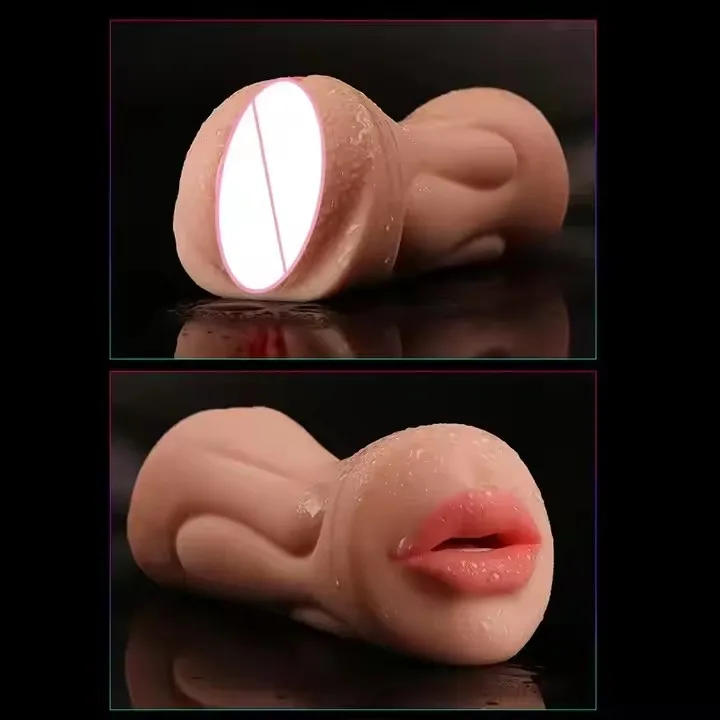 Realistic vaginal male masturbator oral airplane cup pock intimate product deep throat double hole male sex toy