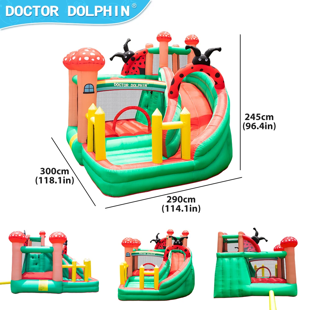 Doctor Dolphin King Insects Theme Cute Jump House Slide Combo Inflatable Bounce House Bouncing Castle Kid Bounce House