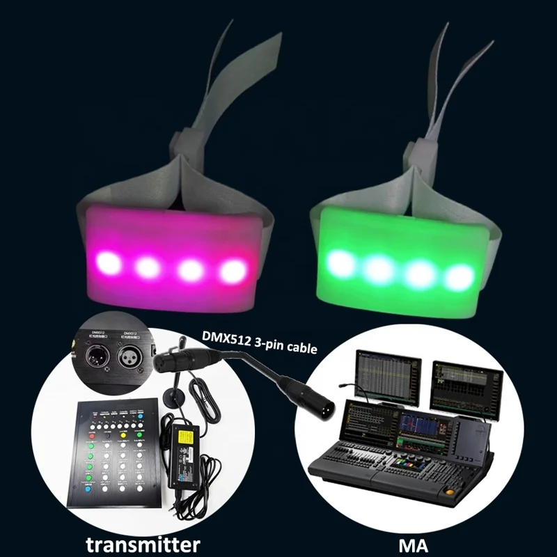 flashing remote controlled led bracelets party supplies decorations DMX control new party favors bracelets custom for kids nylon