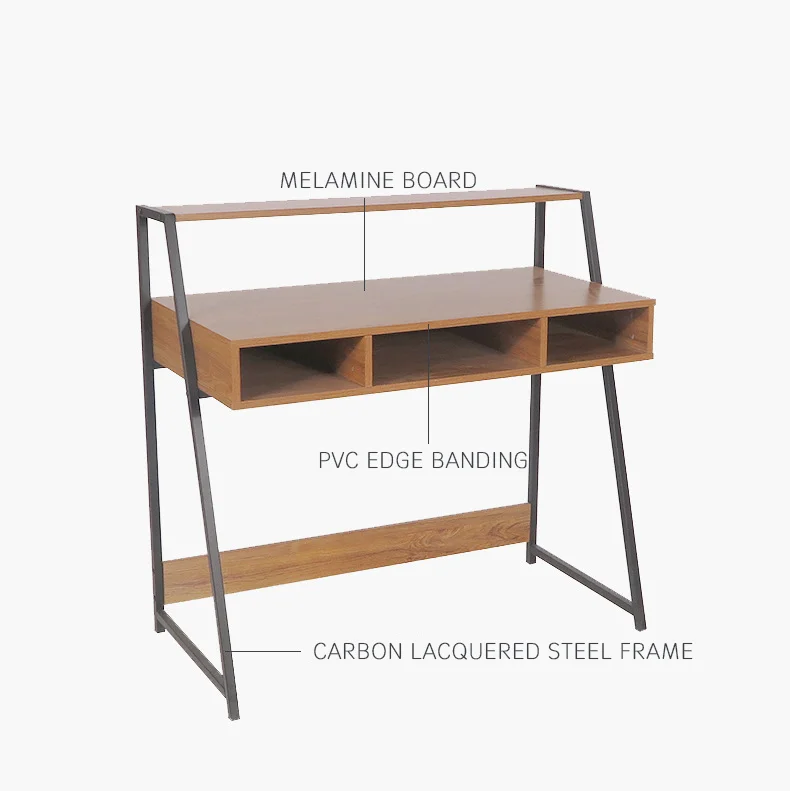 Home Wooden Panel Laptop Computer Office Table Desk Furniture Modern Office Desks With Steel Legs
