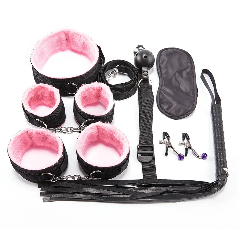 Black wolf High Quality 10 pcs sm Bondage restraints set for woman