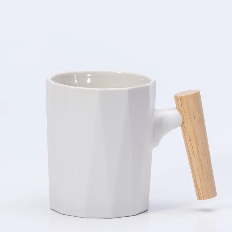 China Manufacturer Wholesale Custom Logo White Mini 10oz Ceramic Cups Coffee Mug Gift Set with Bamboo Lid & Spoon