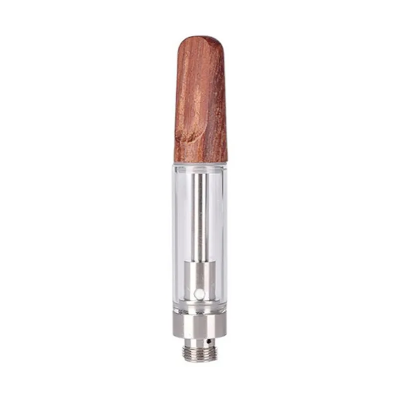 
Wood 510 Thread Thick Oil Vaporizer 0.5ml 1ml Atomizers Ceramic Empty Vapes Pen Carts Wooden Tip Vape Cartridges 
