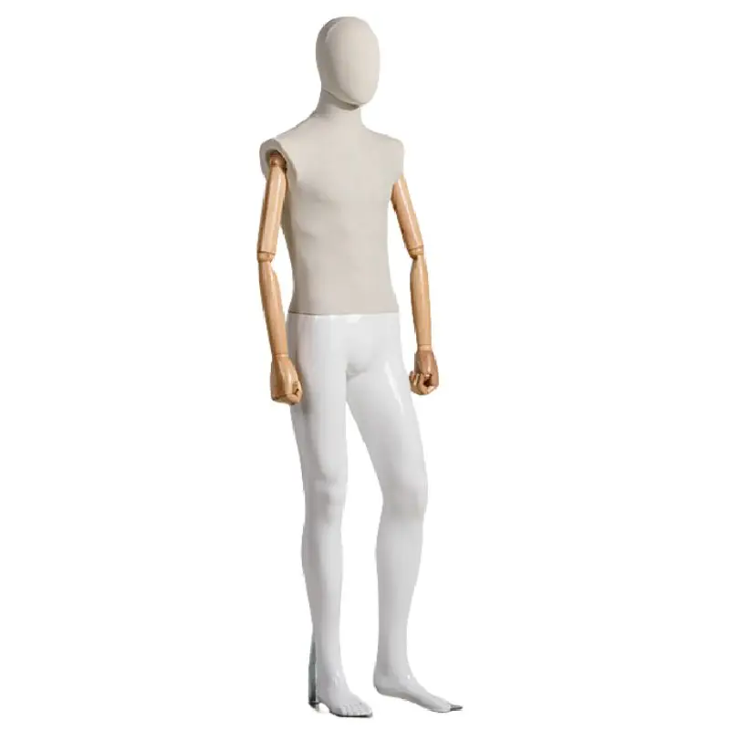Modern Style Male Mannequin Adjustable Wooden Arm Mannequin Mannequin Men Body for Clothes Store