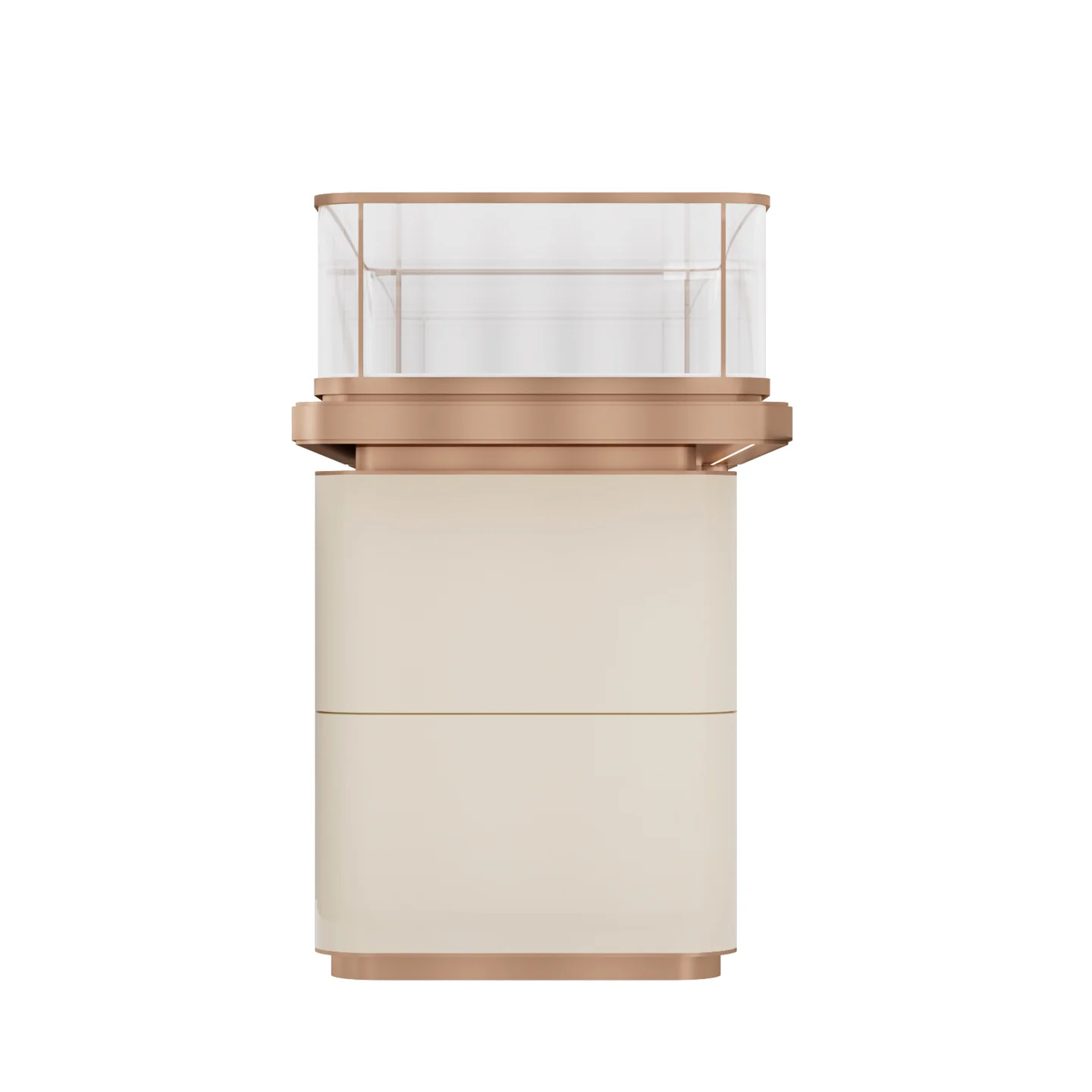 Luxury manufacturer free retail displays led store jewellery counter glass round suppliers jewelry display showcase with storage