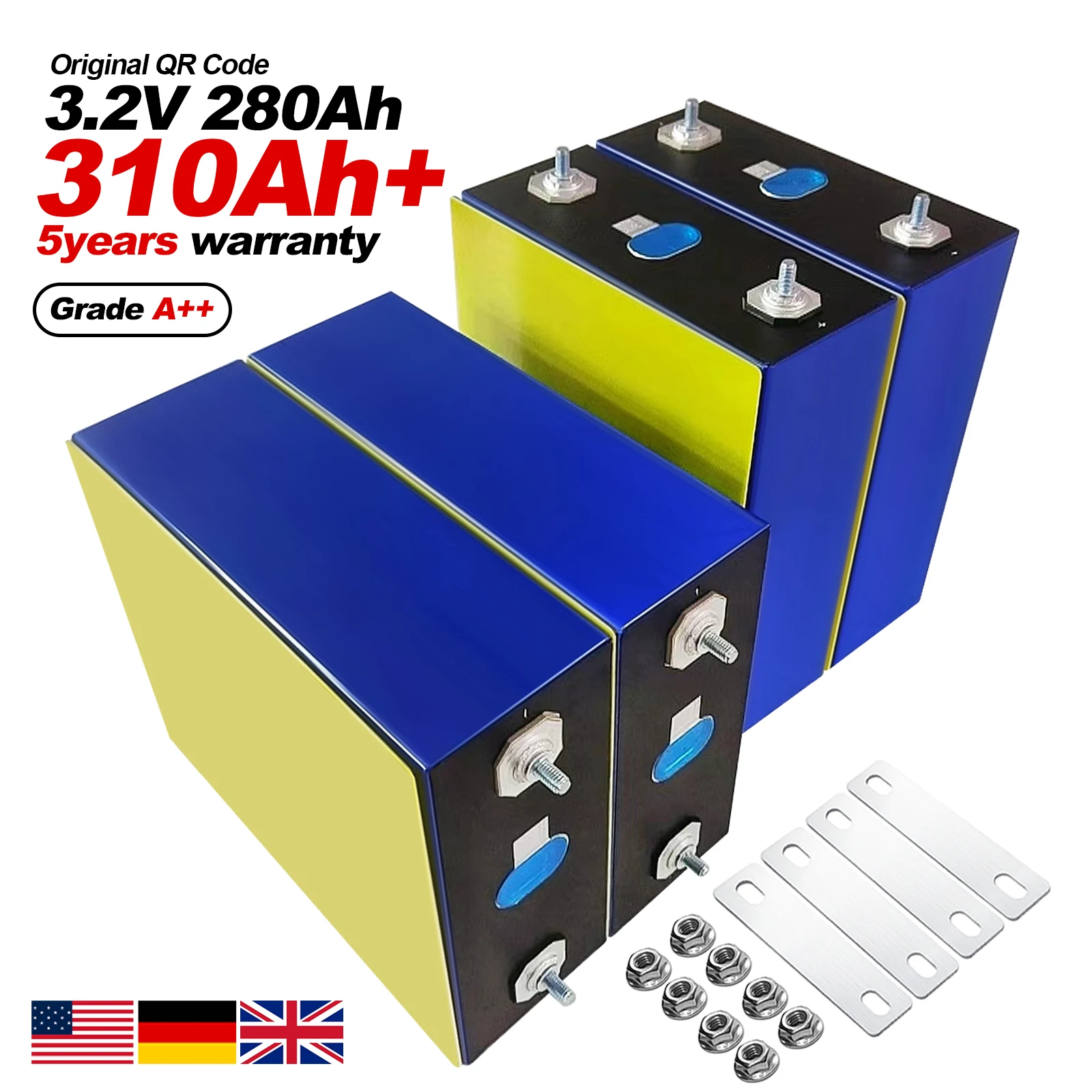 Lifepo4 battery 280ah EU Stock 3.2v 310ah lifepo4 battery cell prismatic 314ah lifepo4 cell DIY 48V 51.2V 300Ah lifepo4 battery