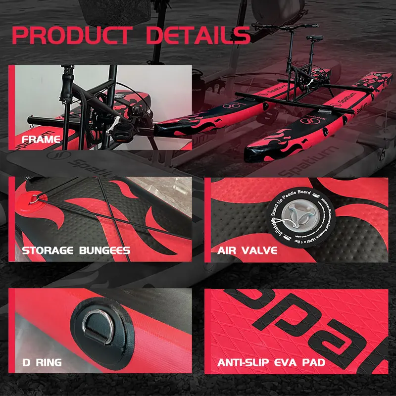 Spatium High Quality Outdoor Sea Pedal Boat Bicycle Inflatable Sea Banana Boat Tube Pedal Water Bike For Sale