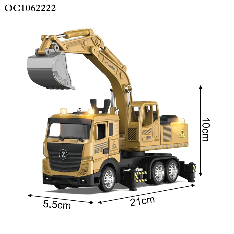 Simulation sound lighted up controlled excavator diecast toys mini cars and trucks for 12 years old kids for sale