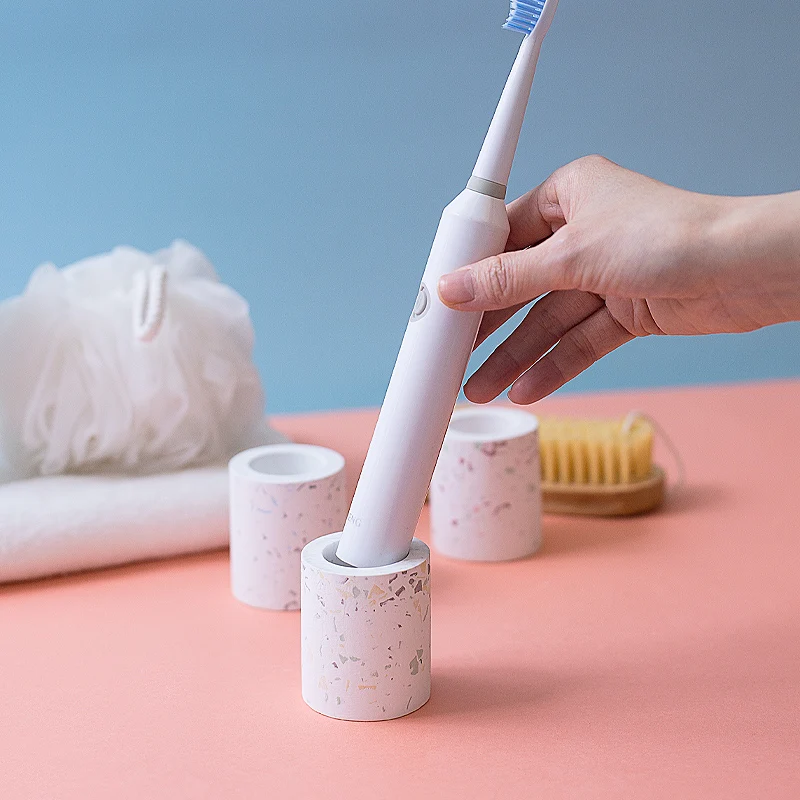 Fast Water Absorption Anti-Bacteria Diatomite Terrazzo Electric Toothbrush Holder