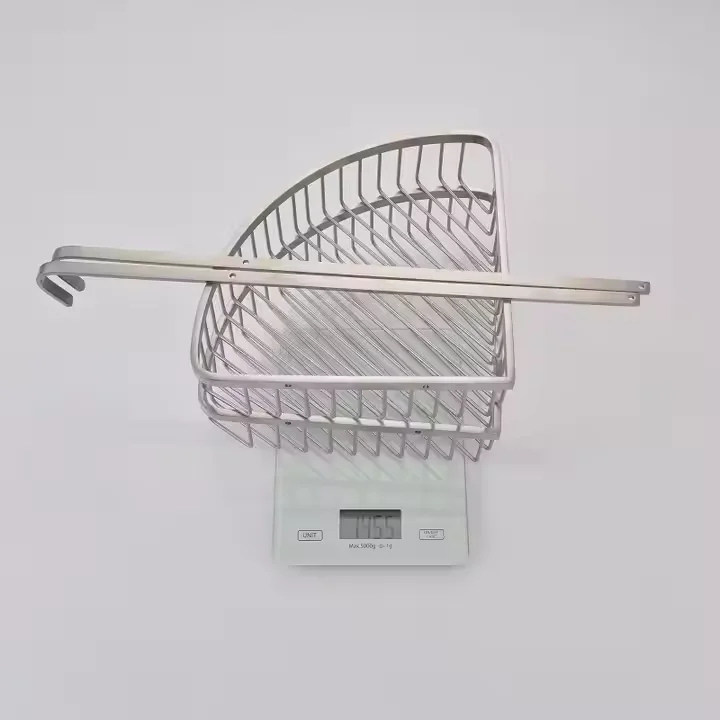 Stainless Steel Two Tier Bathroom Wall Shower Corner Triangle Shelf