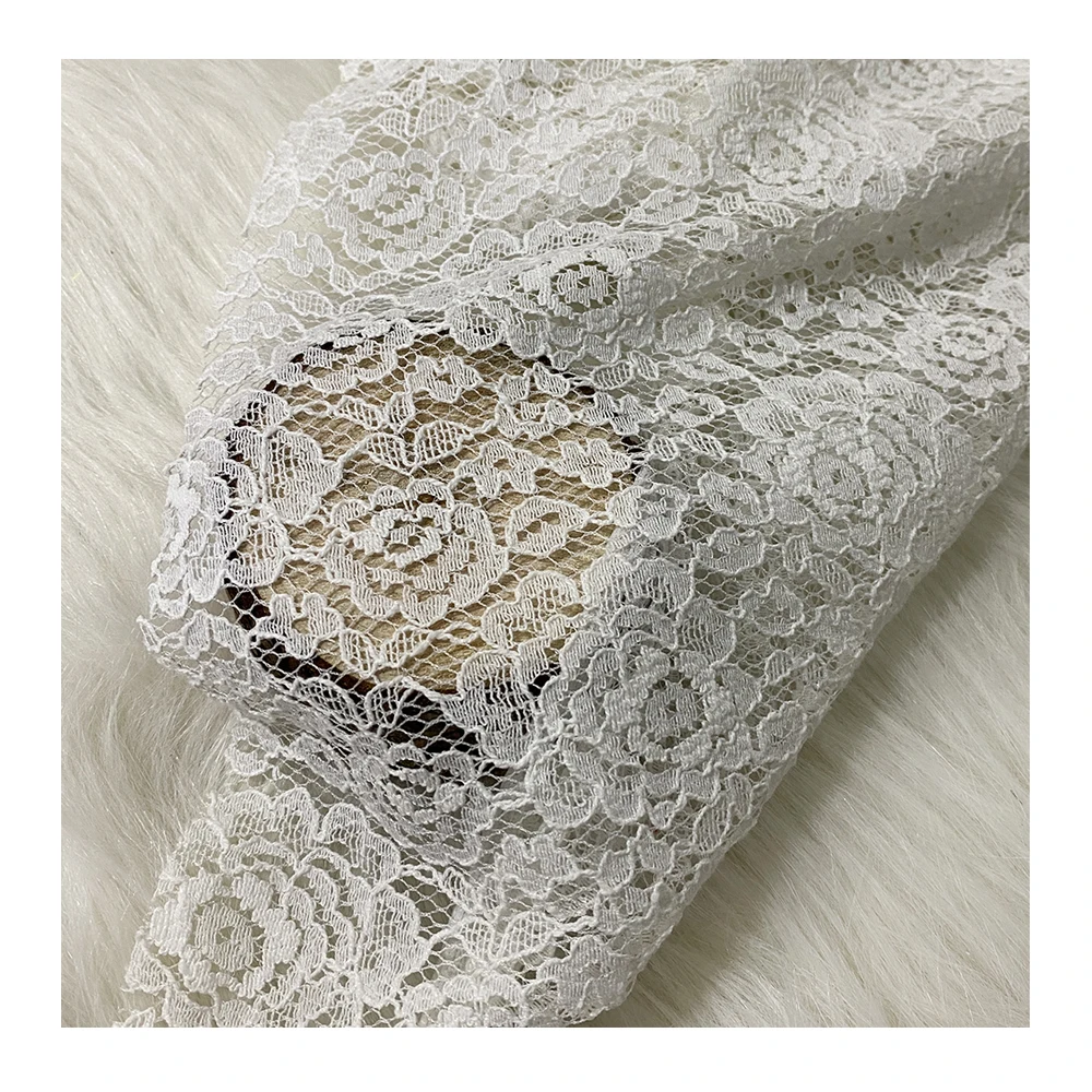 
Hot Sale Latest Textile Warp Knitting Plain 100%Polyester Dyed Lace Fabric For Dress 