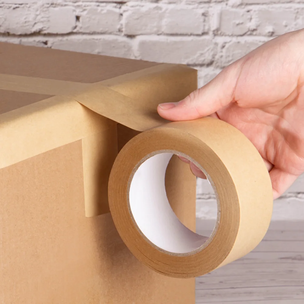 Custom logo blank printable decorative glossy vinyl adhesive paper & film labels kraft tape roll sticker self adhesive paper