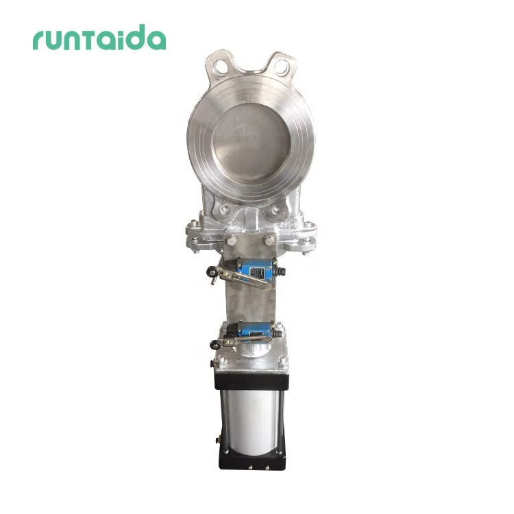 PZ673X PN10 air operated stainless steel 316 wafer type pneumatic sluice knife gate valve