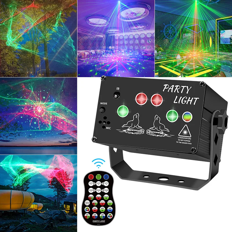 New laser lights stage KTV flash sound control disco parties Christmas beam projector light atmosphere lights