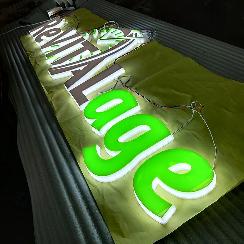Shop Outdoor Led Illuminated Acrylic Letter Sign Board Design Advertising Led Lighted Custom Outdoor LED Business Signs