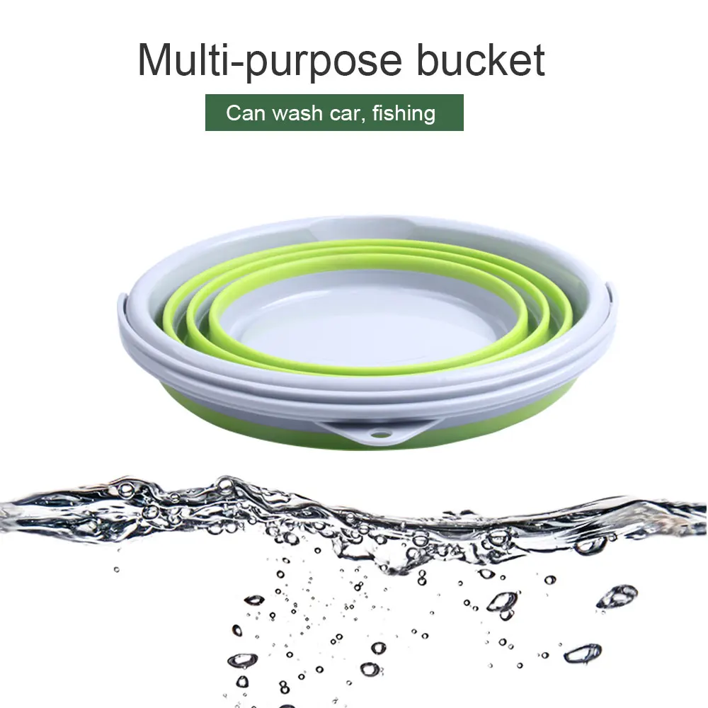 Портативное Силиконовое водяное складное ведро для ванной, для дома и улицы, для мытья автомобиля, пластиковое выдвижное ведро для рыбалки