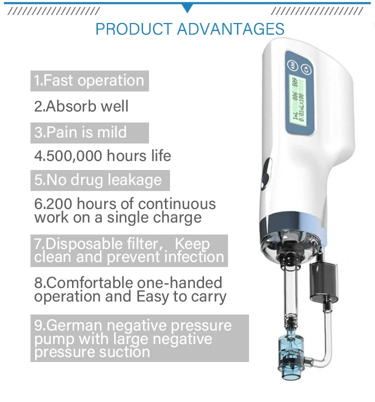 German Negative Pressure Vacuum Water Injection Wrinkle Removal 5 Pins Needle Meso Gun Machine