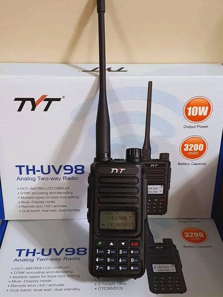  TYT UV98 10/5 Вт мощная Двухдиапазонная УВЧ VHF рация двухсторонняя радиосвязь двойные силовые трубки прохода 200