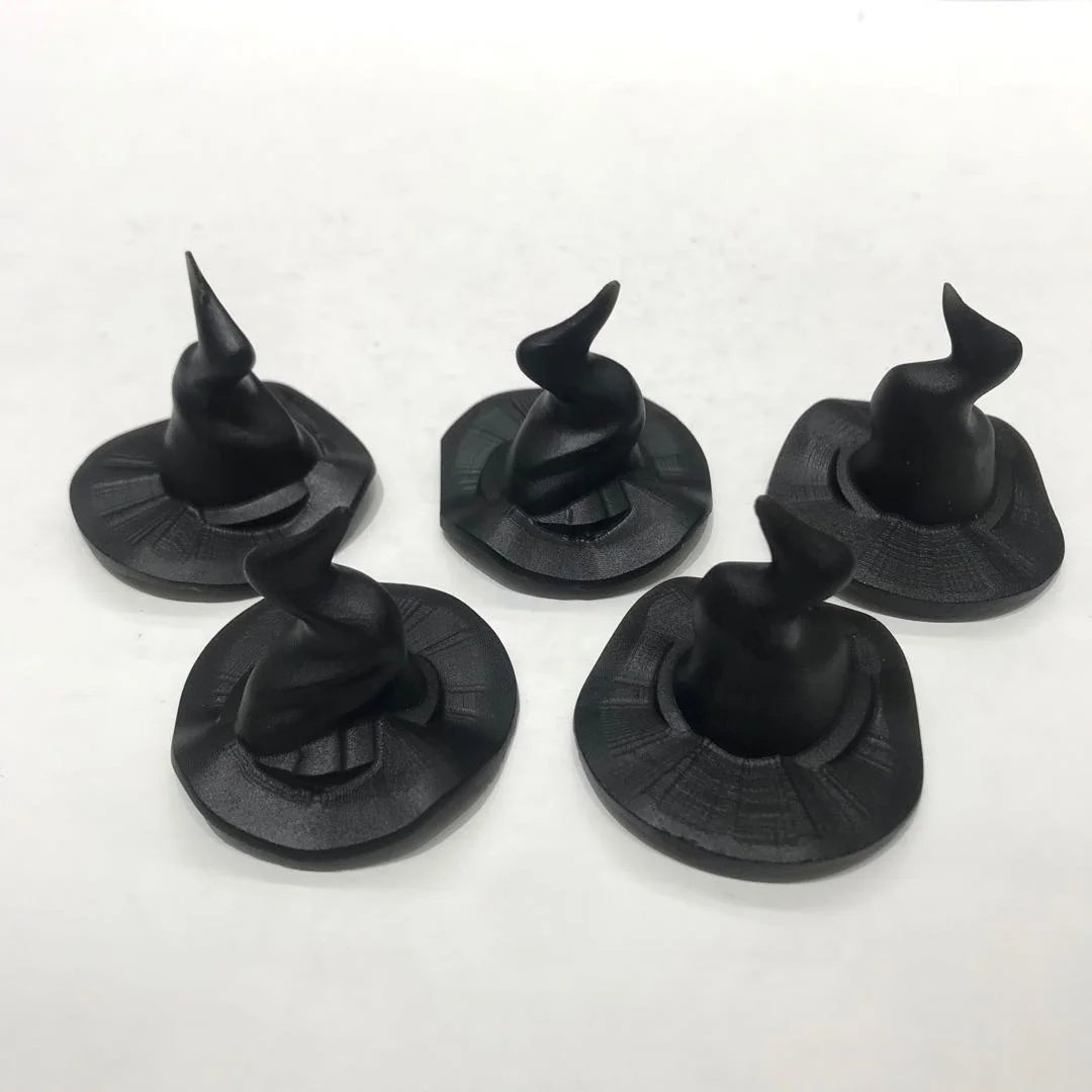 Wholesale Natural Black Obsidian Witch Hats Hand Carved Craft for Halloween Decoration