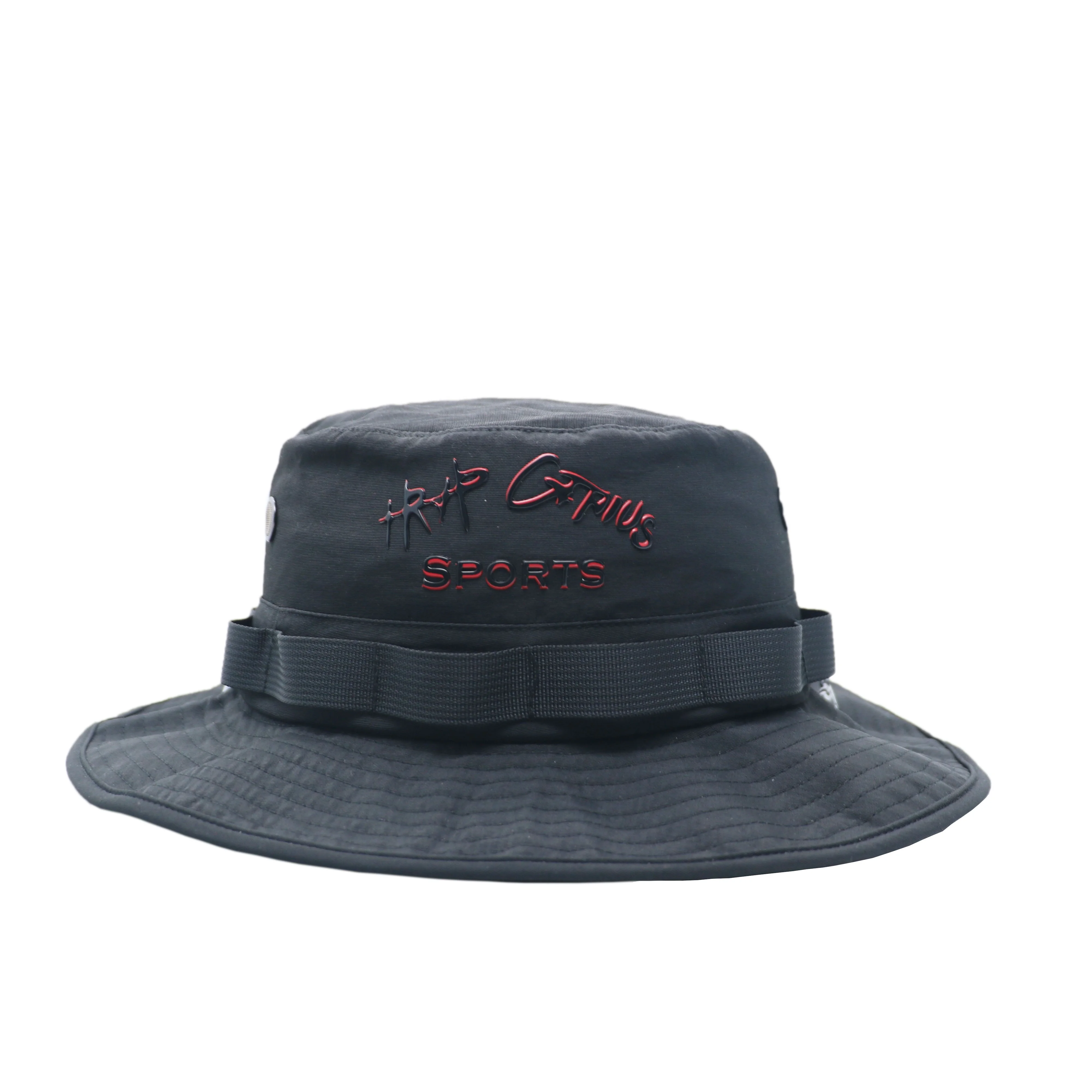 Custom Outdoor Fishing Cycling Boonie Hat Waterproof Rubber Patch Bucket Hat