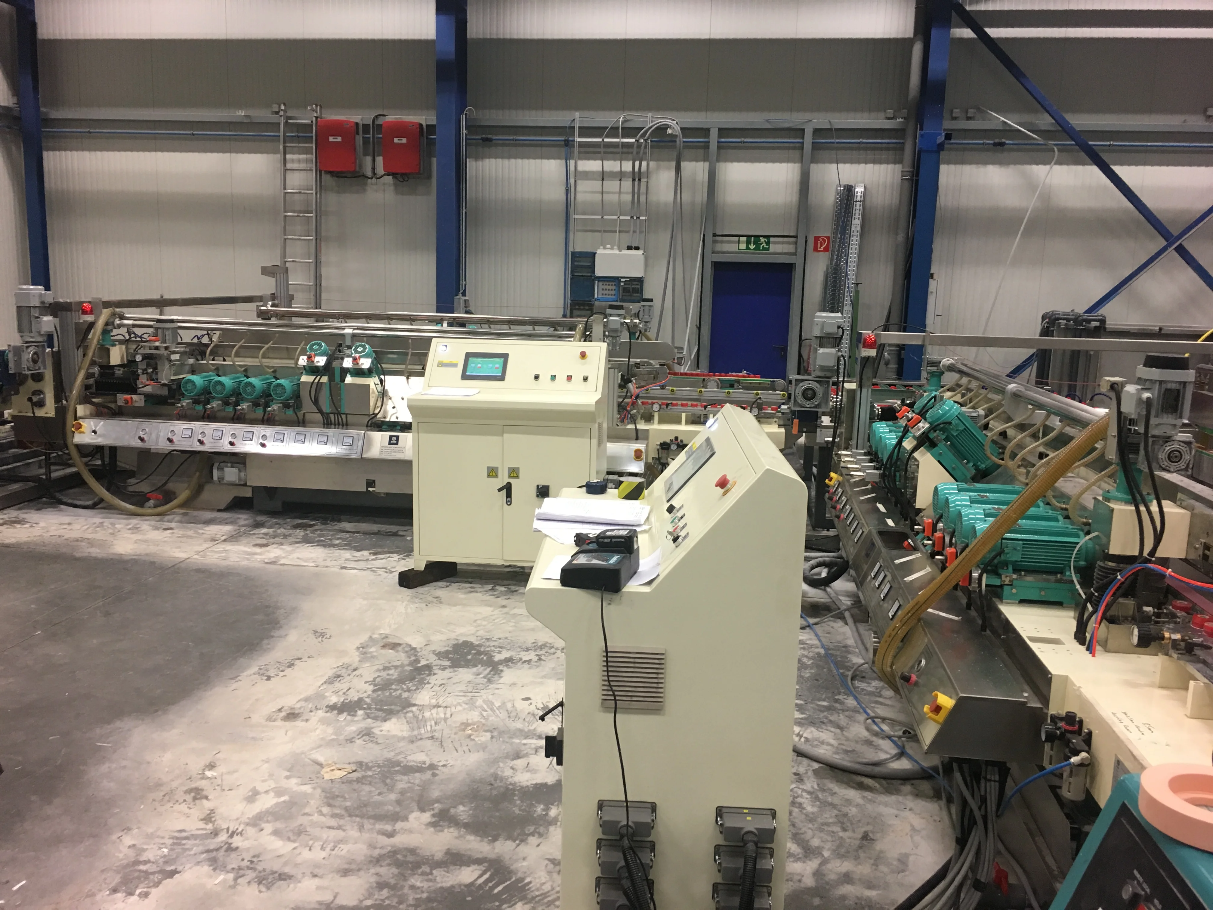 Long life glass bilateral edger glass grinding machine processing line straight combination glass edging machine