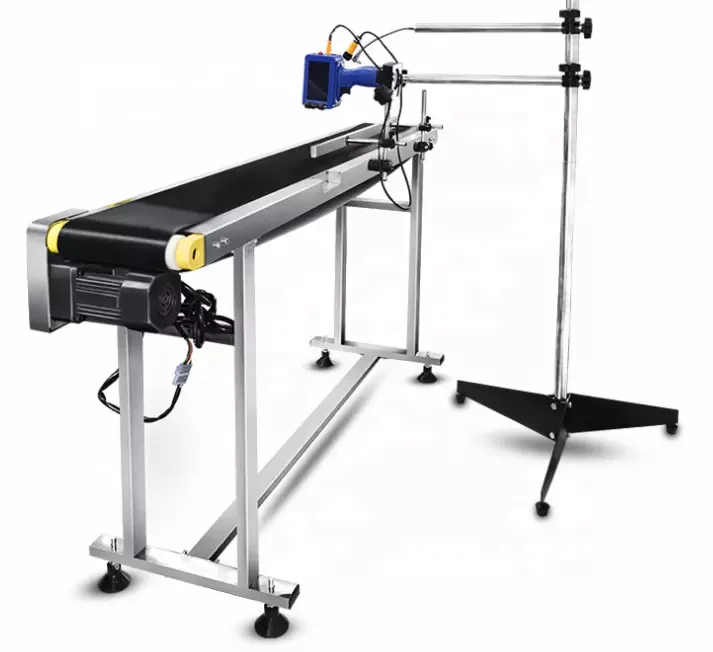 Conveyor belt with tij printer