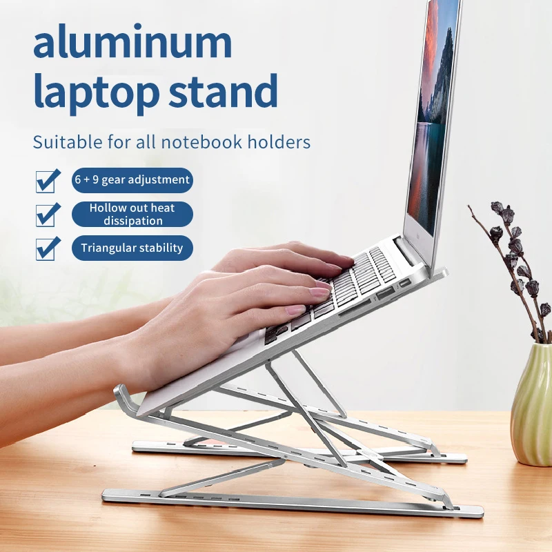 New Design Height Adjustable Double Deck Portable Folding Desk Stand Holder Aluminum Laptop Stand for Laptop